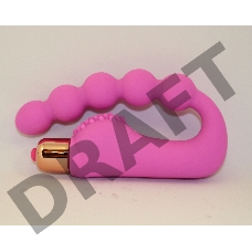 Розовый силиконовый вибромассажер в форме подковы