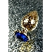 Анальная втулка Metal by TOYFA, металл, золотая, с синим кристаллом, 9,5 см, Ø 4 см, 145 г