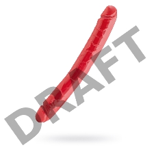 Двусторонний фаллоимитатор Black & Red by TOYFA, ПВХ, красный, 31 см