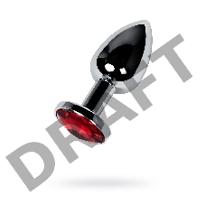 Анальная втулка Metal by TOYFA, металл, серебряная, с красным кристаллом, 7,1 см, Ø 2,7 см, 150 г