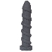 Серый анальный стимулятор со спиралевидным рельефом - 31 см.