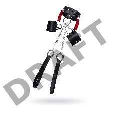 Бандажная система для фиксации рук и поддержки ног Pecado BDSM, натуральная кожа, черная