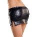 Мини-юбка Glossy из материала Wetlook, черный, S