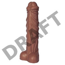 Коричневый фаллоимитатор Единорог - 30,5 см.