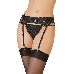 Комплект Erolanta Tatyana: пояс для чулок и стринги, черный (42-44)