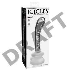 Стеклянный фаллоимитатор с силиконовой присоской, прозрачный