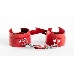 Красные наручники из натуральной кожи