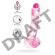 Реалистичный фаллоимитатор, TPE, розовый, 19 см Реалистичный фаллоимитатор, TPE, розовый, 19 см