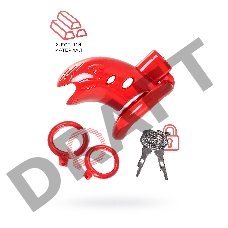 Пояс верности мужской Black&Red by TOYFA, ABS пластик, красный, 10 см