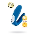 Многофункциональный стимулятор для пар Satisfyer Partner Whale, силикон, голубой, 17 см.