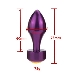 Фиолетовая анальная пробка с широким основанием и синим кристаллом - 7,8 см.