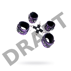 Кружевной бондажный комплект TOYFA Marcus (сцепка, наручники и оковы), розовый