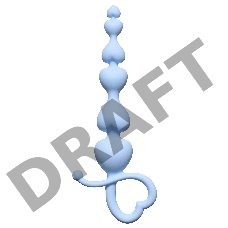 Голубая анальная цепочка Begginers Beads - 18 см.