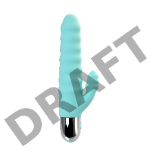 Рельефный вибратор с клиторальной стимуляцией Flovetta Flax, силикон, голубой, 17,5 см