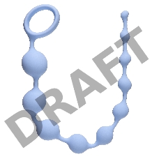 Голубая анальная цепочка Long Pleasure Chain - 35 см.