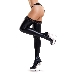 Чулки Glossy ELIZA из материала Wetlook со вставкой из кружева, черный, XL