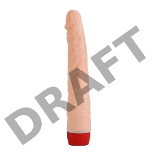 Телесный вибромассажёр с аккуратной головкой - 22 см.