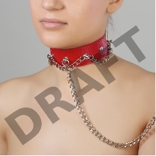 Красный ошейник из натуральной кожи Красный ошейник из натуральной кожи