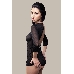 Эротический комбинезон Waname Preciosity с рукавами 3/4 черный (50-52)