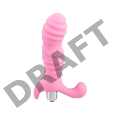 Розовый рельефный вибромассажёр для стимуляции точки G - 12 см.