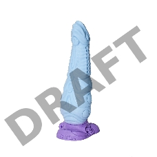 Голубой фантазийный фаллоимитатор Снежный дракон - 28,5 см. 