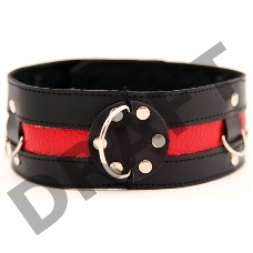 Чёрный ошейник с красной полосой Чёрный ошейник с красной полосой