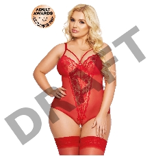 Боди SoftLine Collection Amanda, красный, XXXL