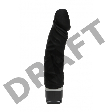 Чёрный силиконовый вибратор-реалистик - 19,5 см.