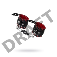 Наручники с краснои окантовкои Pecado BDSM, натуральная кожа, черные