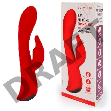 Красный вибромассажер-кролик 5 Silicone Bunny Love - 19,1 см.
