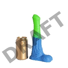 Зелёно-голубой фаллоимитатор Пегас Medium - 24 см.