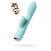 Вибратор с клиторальным стимулятором и язычком, JOS MILO, силикон, голубой, 20 см