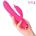 Розовый перезаряжаемый вибратор-кролик с 10 режимами вибрации - 21 см.