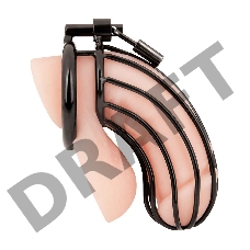 Металлическая черная клетка с замком для сексуальных пыток члена Prisoner Cock Cage