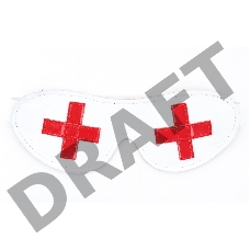 Маска из натуральной белой кожи с красными лаковыми крестами Маска из натуральной белой кожи с красными лаковыми крестами