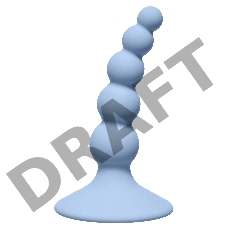 Голубая анальная пробка Ribbed Plug Blue - 10,5 см.