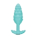 Мятный рельефный анальный виброплаг Bump - 12 см.