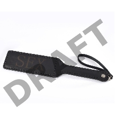 Черная гладкая шлепалка SEX - 35 см.