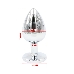 Анальная пробка серебро со вставкой розовый страз S 47021-MM