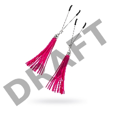 Зажимы на соски вилки с кисточками из замши Pecado BDSM, металл, фуксия Зажимы на соски вилки с кисточками из замши Pecado BDSM, металл, фуксия