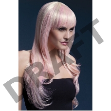 Парик Сладкая Сиенна с розовыми прядями (блонд) (Fever)