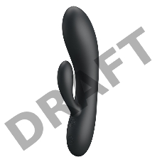 Черный вибратор с клиторальным отростком Matt - 16,9 см.