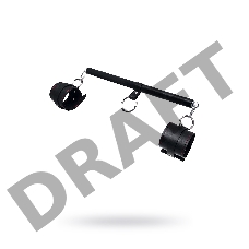 Бандажный набор 3 точки фиксации Pecado BDSM (маленькая распорка, наручники), натуральная кожа, черн