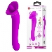 Лиловый двусторонний вибратор Faust с подвижным язычком - 21,9 см.