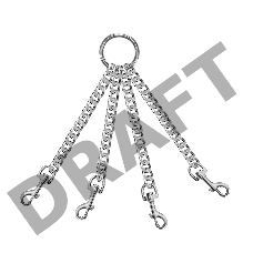 Четыре цепи на кольце с одной стороны и карабинами на другой 150мм каждая цепь
