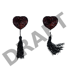 Черно-красные пэстисы-сердечки Evans с кисточками