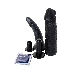 Страпон LoveToy с поясом Harness с 2 насадками, PVC, чёрный, 20 см