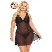 Комбинация и стринги SoftLine Collection Berta, черный, XXXL