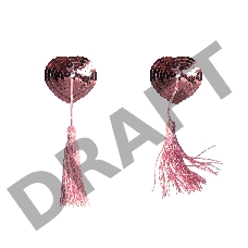 Розовые пэстисы-сердечки Gipsy с кисточками