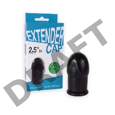 Чёрный латексный удлинитель пениса 2.5 in